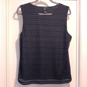 ANN TAYLOR Navy Lace Top